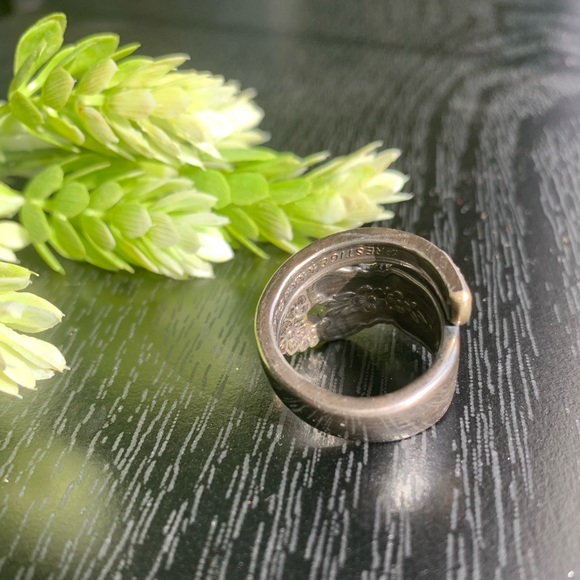Vintage Spoon Ring Floral Flower Jewelry Bohemian Hippie - Picture 6 of 9